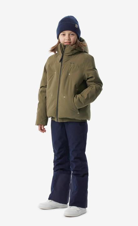 Actual product image Wedze Children's ski jacket padded warm waterproof - Piste 500 khaki (146)
