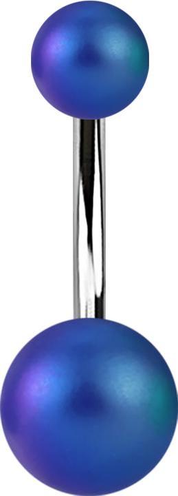 Immagine prodotto Star Piercing Banane silber mit zwei Kugeln Perglanz matt blau (senza ottone, Acrilico, Acciaio chirurgico 316L)