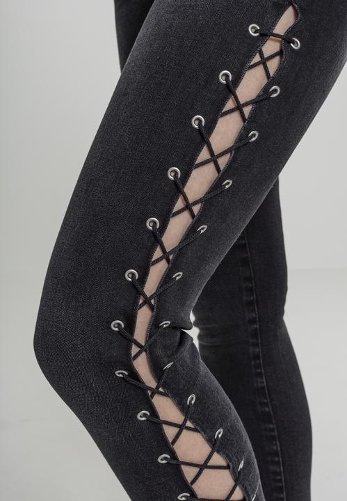 Image du produit Urban Classics Ladies Denim Lace Up Skinny Pants (28)