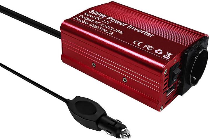 Actual product image Revolt 300-Watt-Kfz-Spannungswandler auf 230 Volt, 2x USB