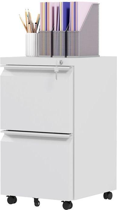Produktbild Swisshandel24 Rollcontainer Aktenschrank Organizer, 2 Schubladen, abschliessbar, 37x43,5x67.5cm, Weiss