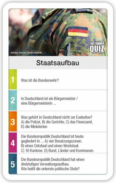 Produktbild Winning Moves Top Trumps Quiz - Deutschland Quiz (Deutsch)