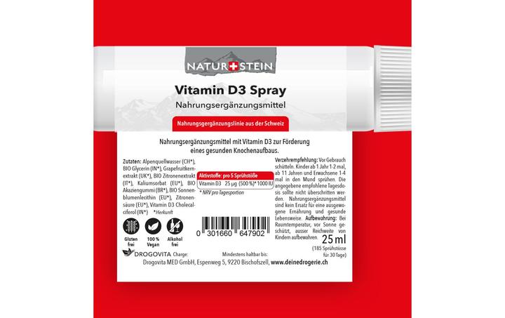 Valori nutrizionali e ingredienti Naturstein D3 (1 Pezzo/i, Getto vaporizzato, 40 g)