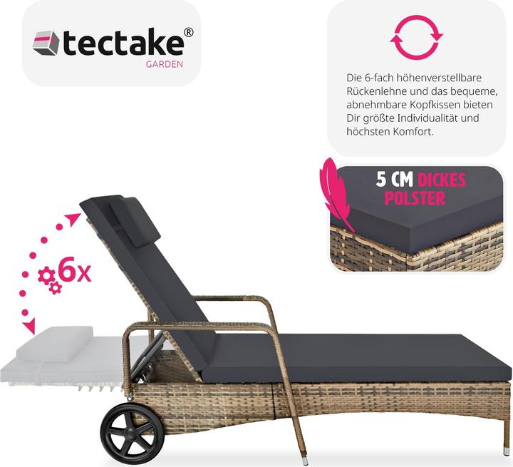 Actual product image tectake Sonnenliege (200 cm)