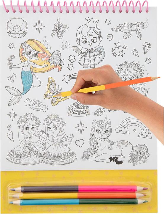 Immagine prodotto Grafix Colora i tuoi adesivi con i pastelli - Fantasy World (Multicolore, 250 x)