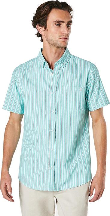 Actual product image Universal Textiles Mens Oxford Multi Stripe Short-Sleeved Shirt (S)
