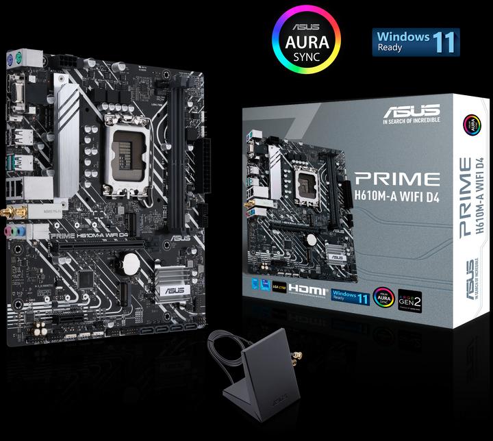 Produktbild ASUS PRIME H610M-A WIFI D4 (LGA 1700, Intel H610, mATX)