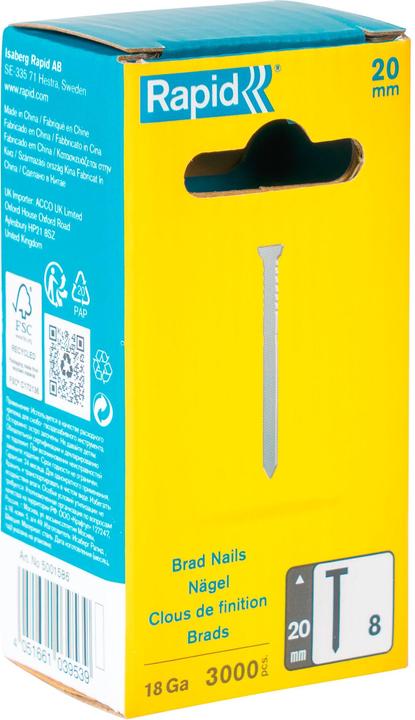 Rapid Type 8 nails 20 mm