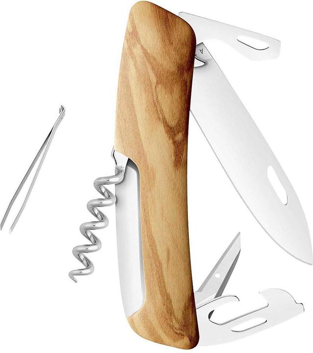 Produktbild Swiza Taschenmesser D03, Stahl 440, Klingensperre, Olivenholz-Griffschalen, 11 Funktionen