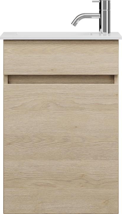 Produktbild burgbad Lin20 Mineralguss-Waschtisch Farbe Weiss Glänzend inklusive Waschtischunterschrank mit Blen