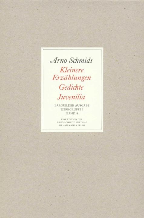 Image du produit Bargfelder Ausgabe. Werkgruppe I. Romane, Erzählungen, Gedichte, Juvenilia (Allemand, 1988)