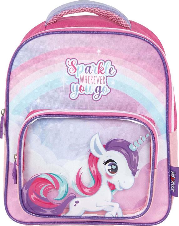 Actual product image Rucksack Einhorn mit transparenter Vordertasche