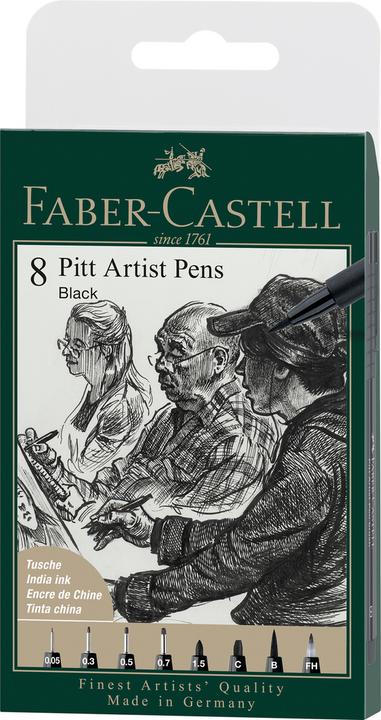 Immagine prodotto Faber-Castell Pitt Artist Pen (Nero, 8 x)
