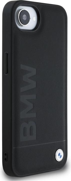 Actual product image BMW Case Leather Hot Stamp do iPhone 16e black (Apple iPhone 16e)