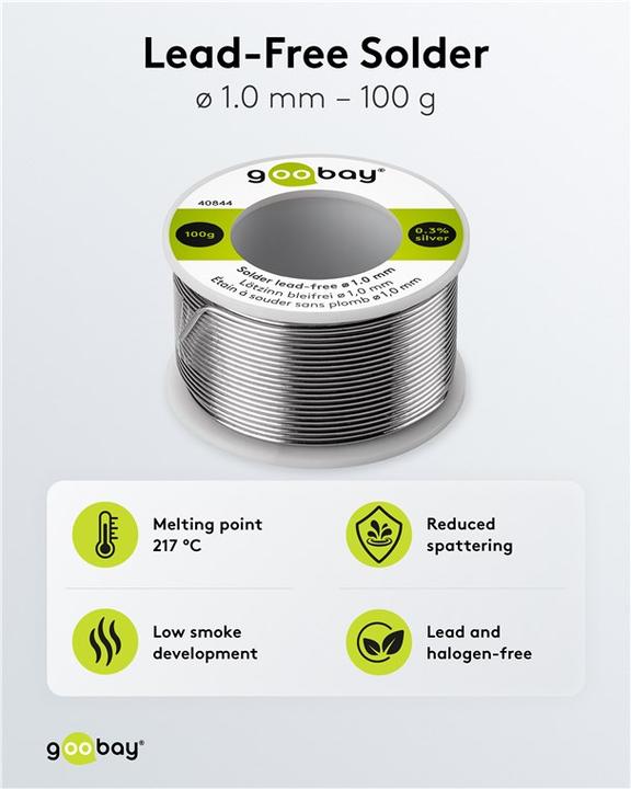 Produktbild Goobay Profi Lötzinn bleifrei, ø 1,0 mm, 100 g (Lötzinn)