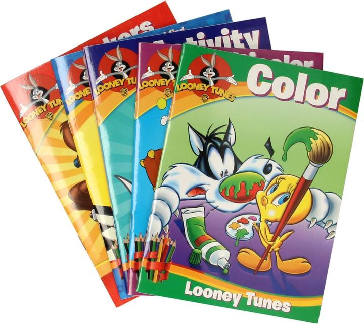 Actual product image Looney Tunes colouring book box with crayons