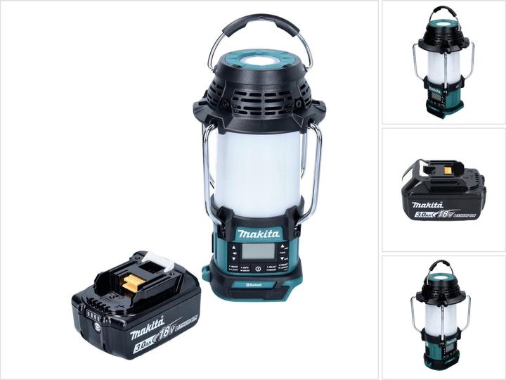 Image du produit Makita DMR056F1 Radio de chantier sans fil FM/DAB+ IP65 360° 18V avec lanterne + 1x Batterie 3,0Ah (FM, DAB+ DAB, AM, Bluetooth)