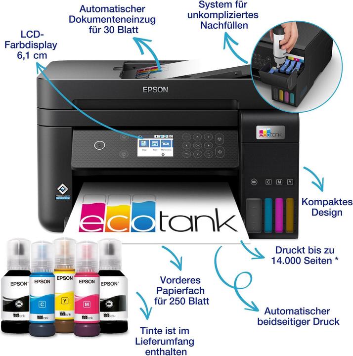 Actual product image Epson EcoTank ET-3850 (Ink tank, Colour)