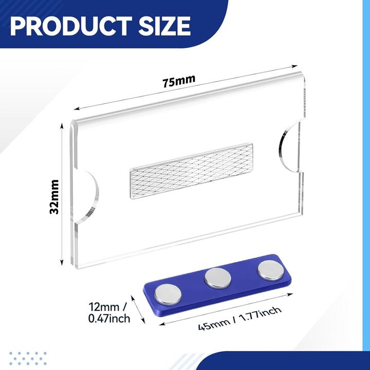 Actual product image Swissdetector Magnetic badge holders with 3 powerful neodymium magnets (X10)