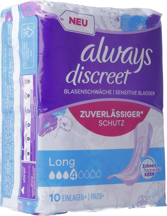 Always Discreet Incontinence Pads Plus Long (10 x, Large)