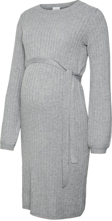 Produktbild Mamalicious Normal geschnitten Rundhals Gerippte Ärmelbündchen Ballonärmel Kurzes Kleid Strickkleid (XL)