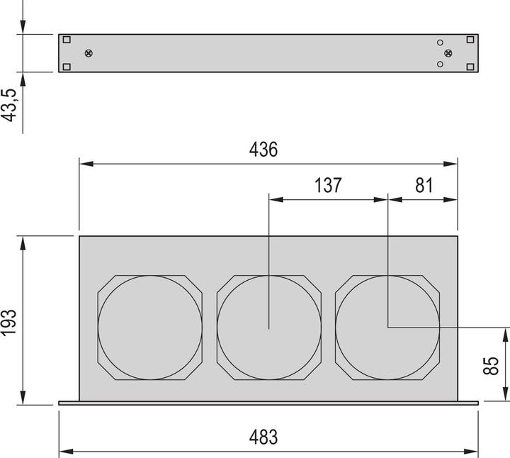 Image du produit Schroff Boîtier de ventilation - BOîtier 1U pour 3 ventilateurs de 38 mm