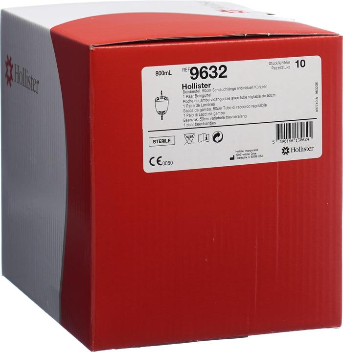 Produktbild Hollister Urin-Beinbeutel 800ml mit Ableitungsschlauch 50 cm Rücklaufsperre steril
