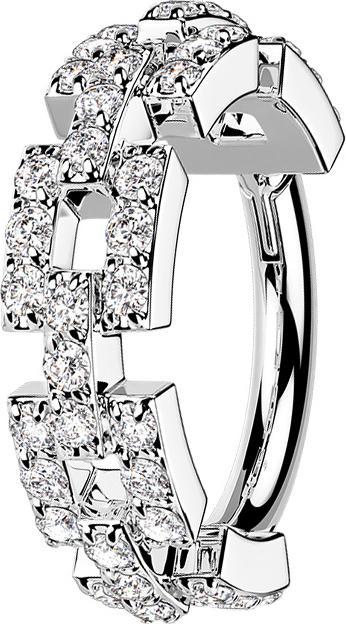 Produktbild Star Piercing Micro Segmentring klappbar silber Kette mit Kristallen (ohne Messing, Chirurgenstahl 316L)