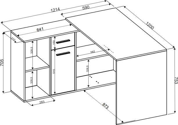 Immagine prodotto ADRK Furniture Scrivania ad angolo ELISEO