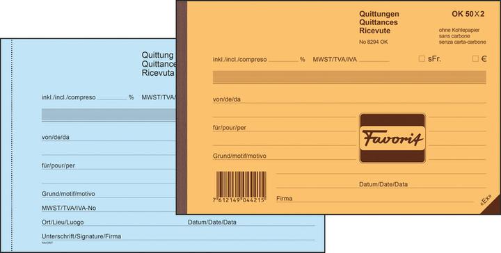 Actual product image Favorit Receipts (150 x)