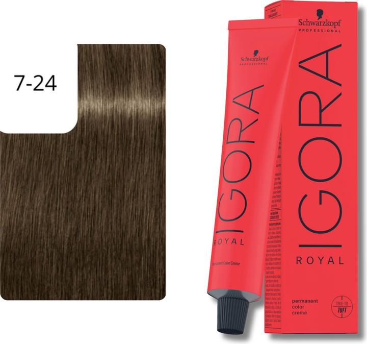 Actual product image Schwarzkopf Igora Royal Muted Desert 7-24 Medium Blonde Ash Beige 60 (7-24 Medium Blond Ash Beige)
