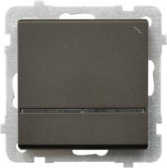 Actual product image Ospel Sonata single 16AX IP20 staircase switch with backlighting chocolate metallic (ŁP-3RS