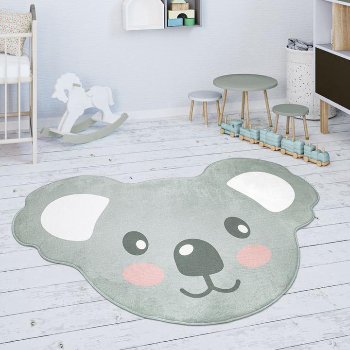 Immagine prodotto Paco Home Tappeto per bambini Stanza per bambini Forma di Koala grigio (90 x 120 cm)