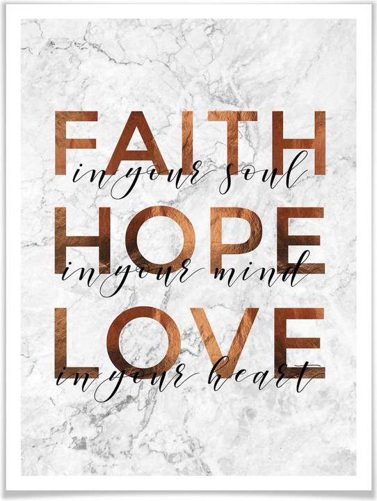Actual product image Trenddeko Copper Optics - Faith Hope Love (40 x 50 cm)