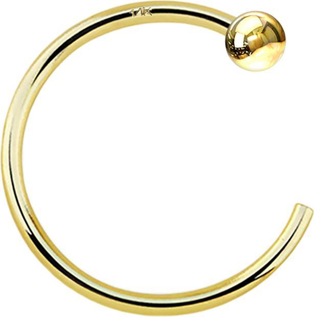 Produktbild Star Piercing Nasenring offen 14k gold mit Kugel (14k Gold, ohne Messing)