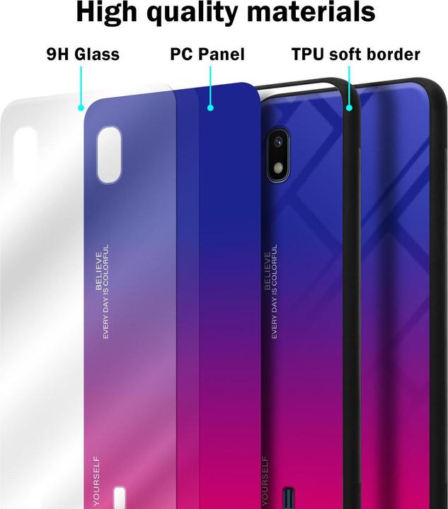 Image du produit Cadorabo Couverture en verre TPU 2 couleurs (Samsung Galaxy A10, HTC One M10)
