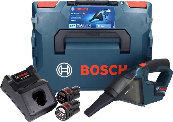 Image du produit Bosch Hausgeräte Bosch GAS 12V Professional Aspirateur sans fil avec boîtier L-Boxx + 2x Batteries GBA 12 V 3,0 Ah +