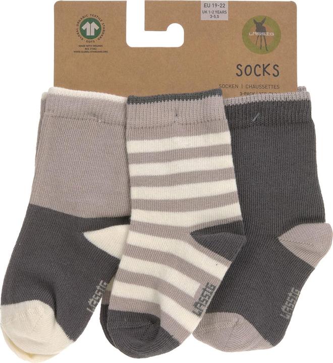 Image du produit Lässig Lot de 3 chaussettes Anthracite Taupe T. 19 - 22 (Lot de 3, 19 - 22)