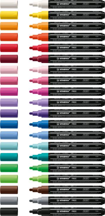 Immagine prodotto STABILO Pennarello acrilico - FREE Acrylic - T300 punta a proiettile 2-3mm - penna singola - rosa (Rosa scuro, 3 mm, 1 x)