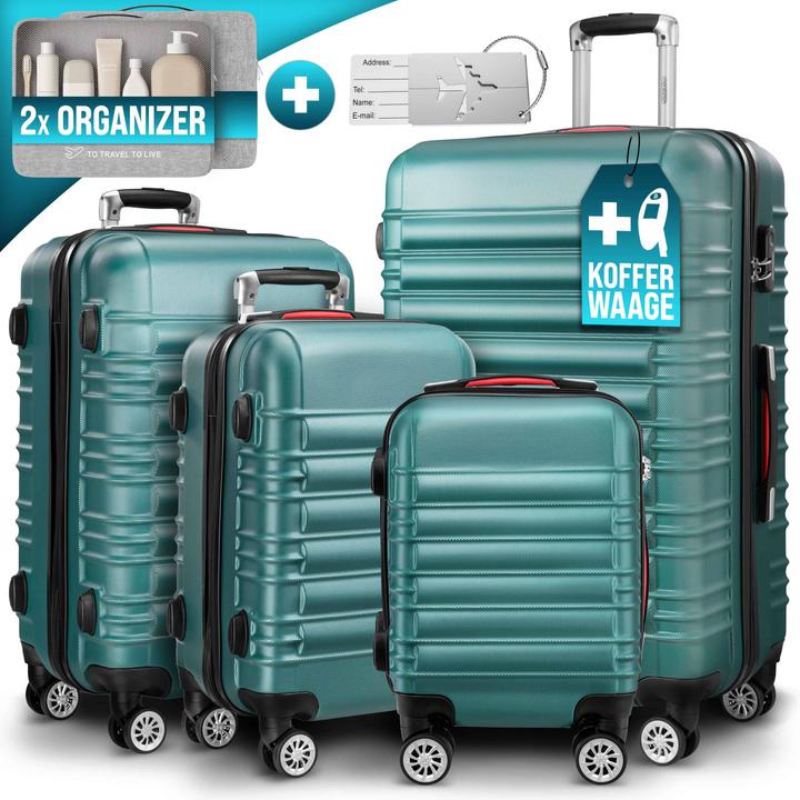 Monzana Kofferset (90 l, Handgepäck (bis 50l), M (50 - 90l), L (90 - 115l), XL (ab 115l))