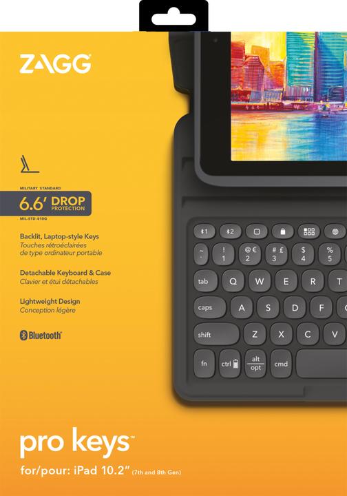 Actual product image Zagg Pro Keys Apple iPad 10.2 Black/Grey German, German, Apple, iPad, Black, Grey, 25.9 cm (10.2&quo (DE, iPad 10.2 (2020))