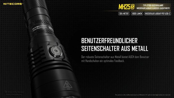 Produktbild Nitecore MH25S Taschenlampe inkl. Akku (15.69 cm, 1800 lm)