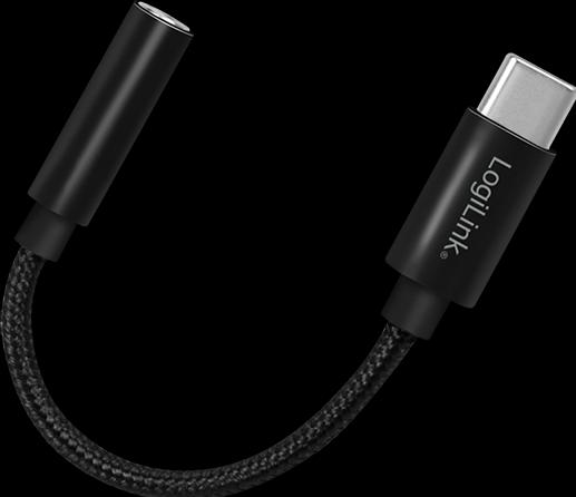 Produktbild LogiLink Cable USB-C to 3.5mm 0,13m Black (USB Typ C, USB Typ C)