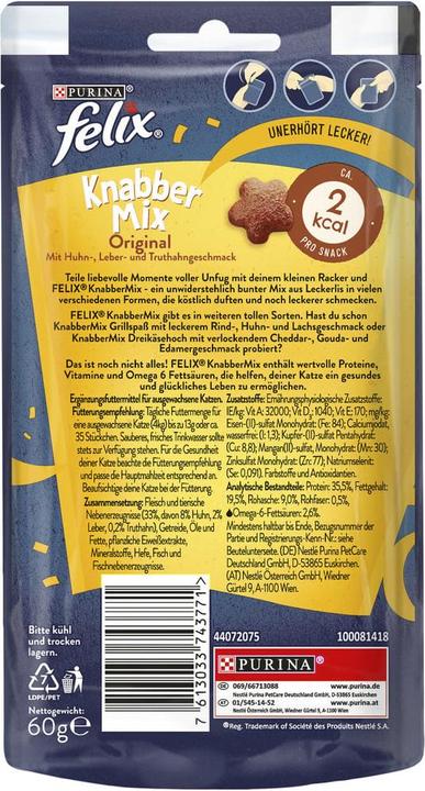 Produktbild Felix Knabbermix Original (Adult, 60 g)