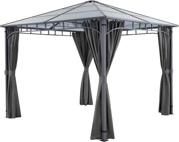 Produktbild tectake Gartenpavillon Caracas, wetterfest, Polycarbonat-Dachplatten (297 cm, 297 cm)