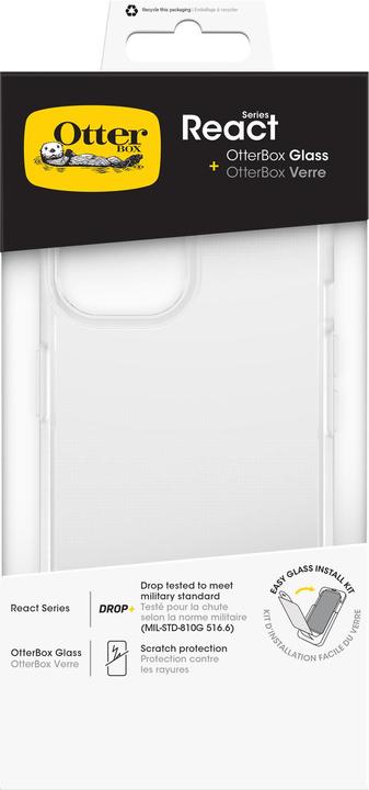 Immagine prodotto OtterBox React + Glass Bundle - Kit (Apple iPhone 15)