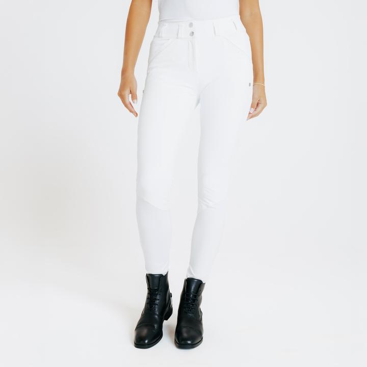 Fouganza Turnierreithose 900 Fullgrip Damen weiss
