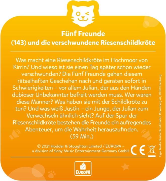 Actual product image Tigermedia tigercard - Five Friends - 143: and the missing giant tortoise