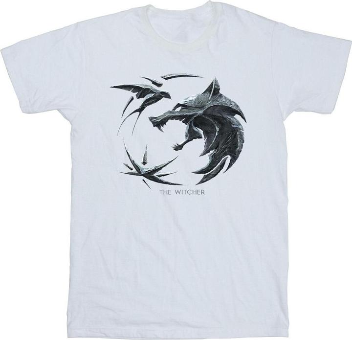 Immagine prodotto Netflix The Witcher Wolf Logo Maglietta Uomo (L)