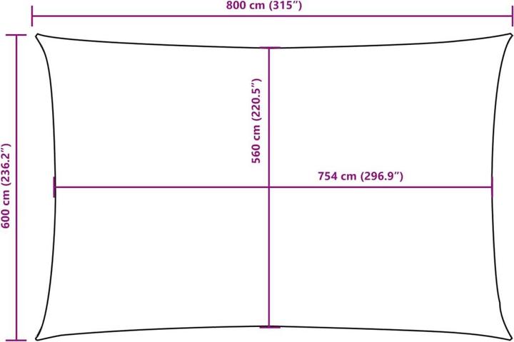Produktbild VidaXL Sonnensegel (600 x 800 cm)